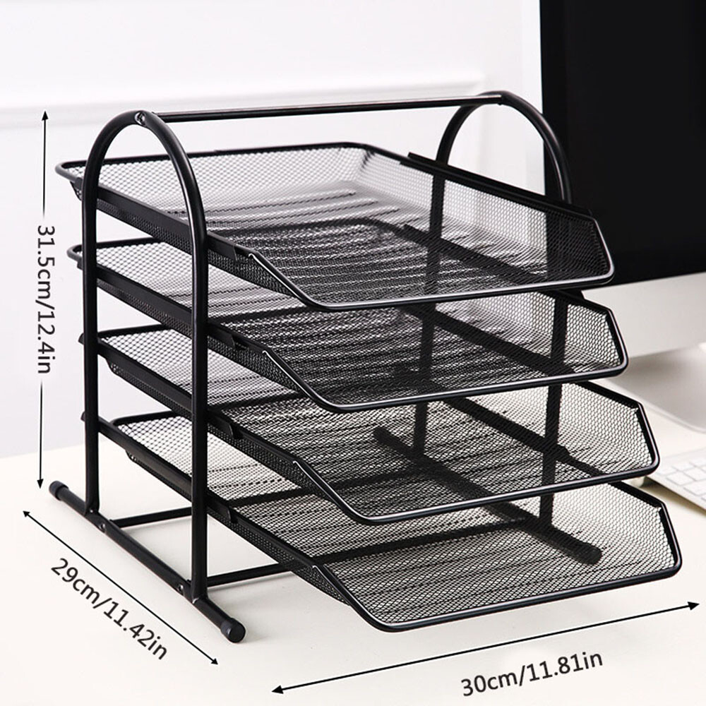 Desktop Paper Organizer Multifunctional Document Paper Tray 4 Layer US⇖