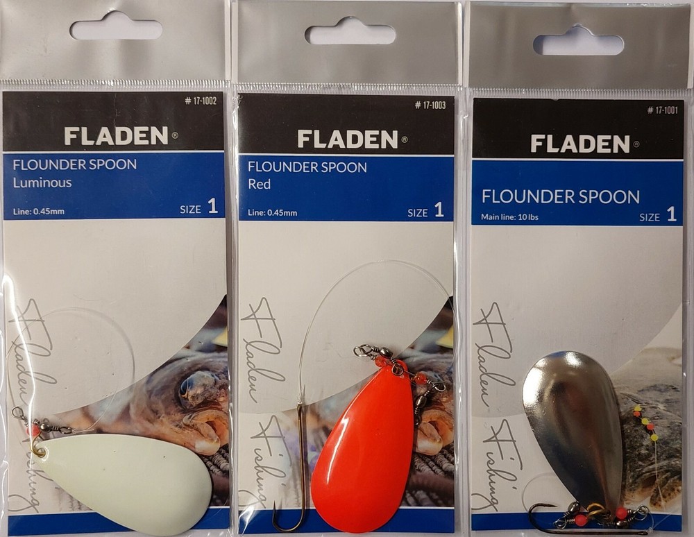 FLOUNDER SPOONS RIG SIZE 1 Hook (Silver/Red/Luminous)