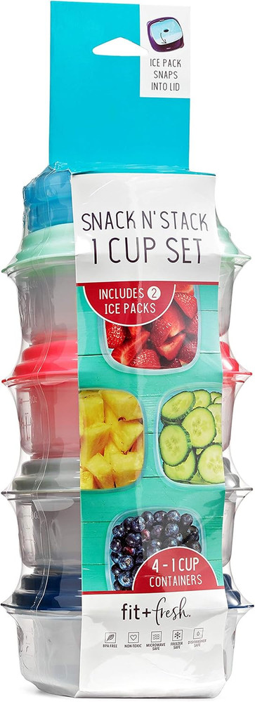 Stak Pak Set, 6 Piece, Plastic, New Multicolored