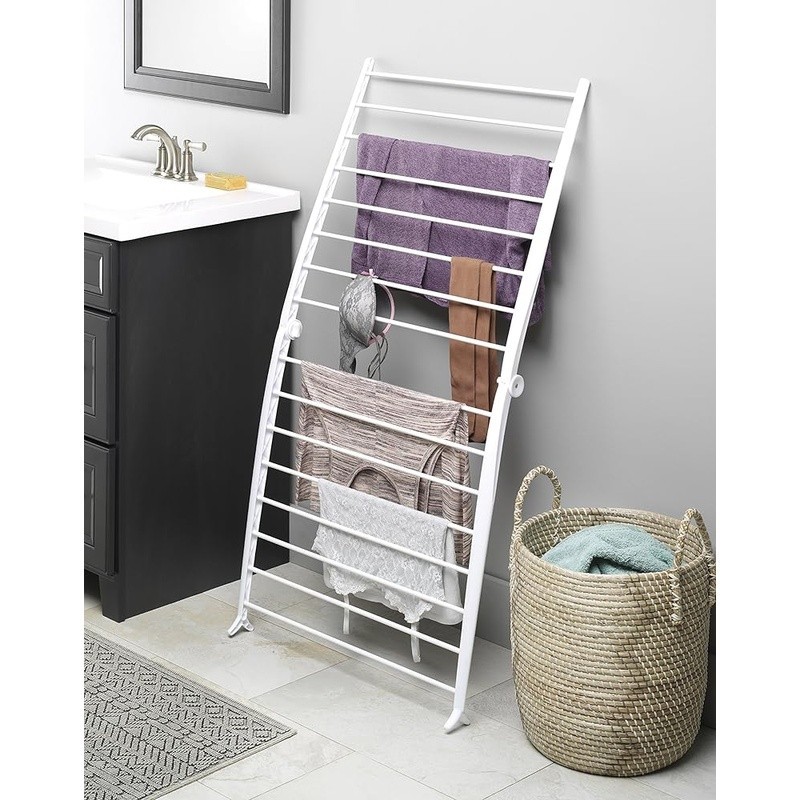 Freestanding Clothes Drying Rack Space Saving Metal Plastic Laundry Organizer US