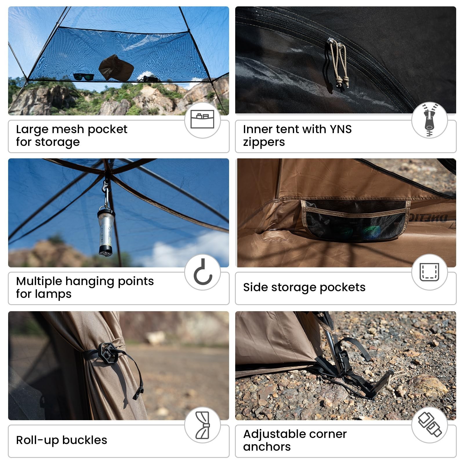 OneTigris JOVIAN 4 Person Camping Tent 3 Season Family Shelter Easy Setup Out...