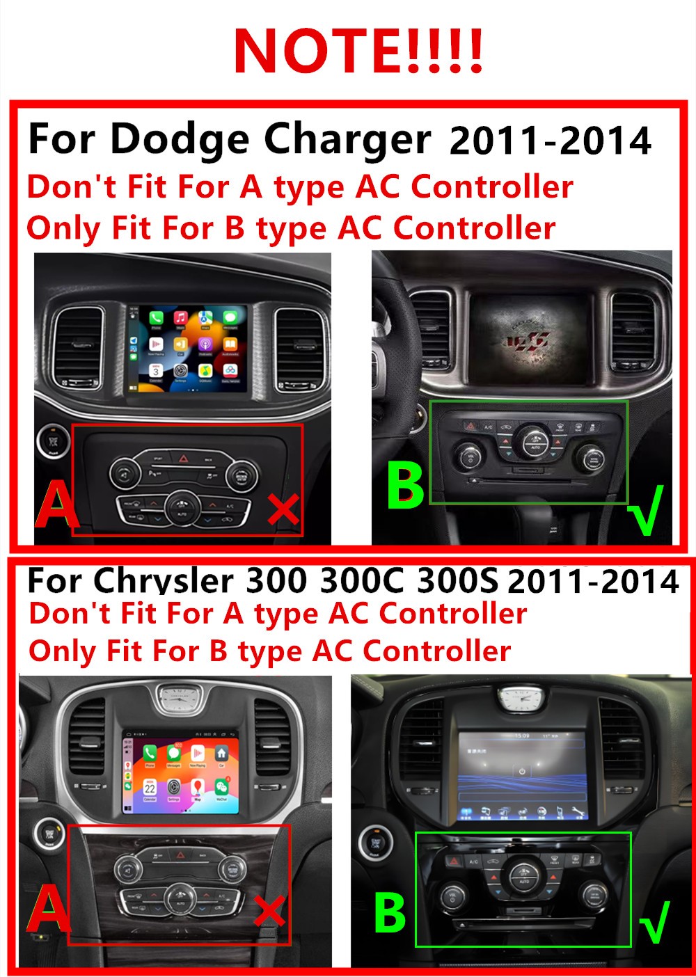 8.4'' Android Stereo Radio GPS Nav For 11-14 Dodge Charger Chrysler 300 Carplay