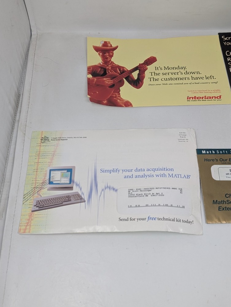 Matlab Mathsoft Earthlink Interland PC Computer Internet Advertising Ads Y2K VTG