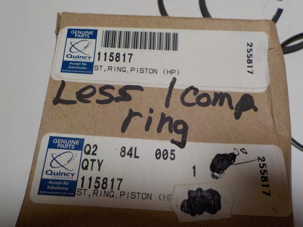 QUINCY HP PISTON RING SET 115817 MISSING 1 RING