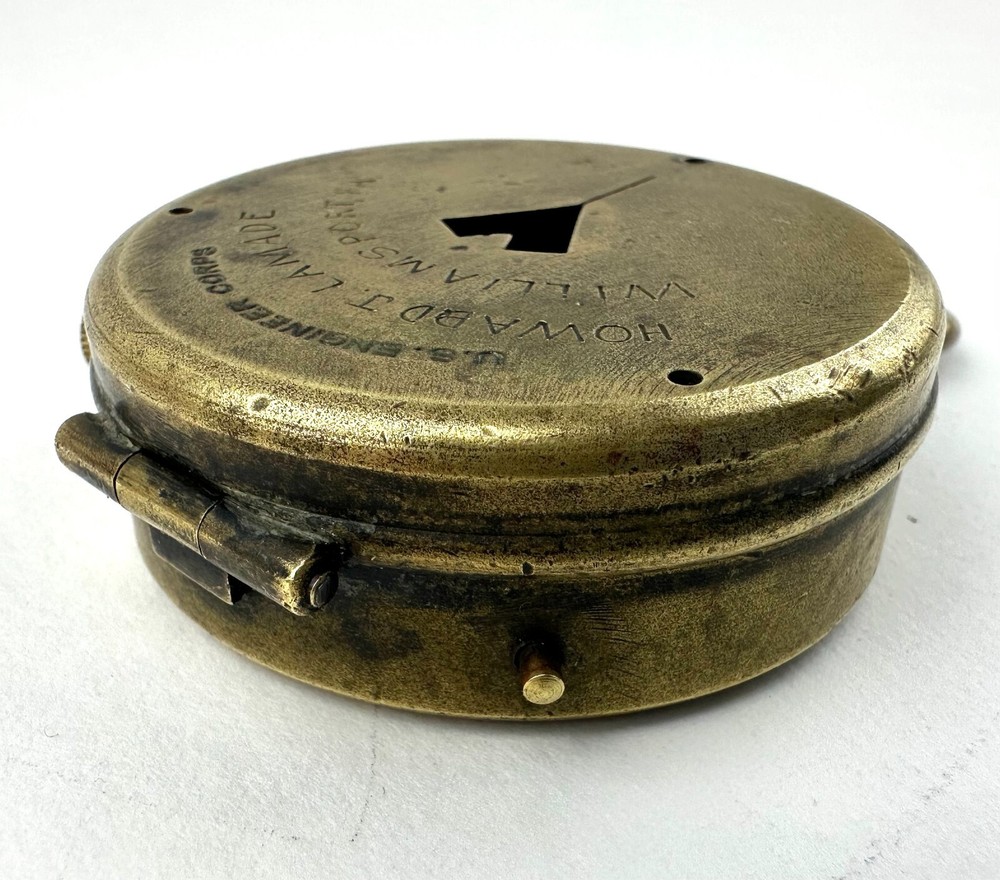 Vintage Engineer Corps Cruchon & Emon Brass Prismatic Compass Solid Brass Works
