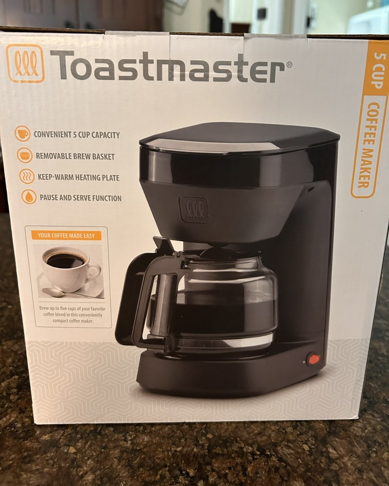 Toastmaster Black 5 Cup Coffee Maker Glass Carafe - Pause & Serve Function