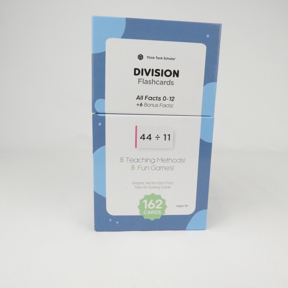 Think Tank Scholar 162 Division Flashcards Educational Math Practice Learning