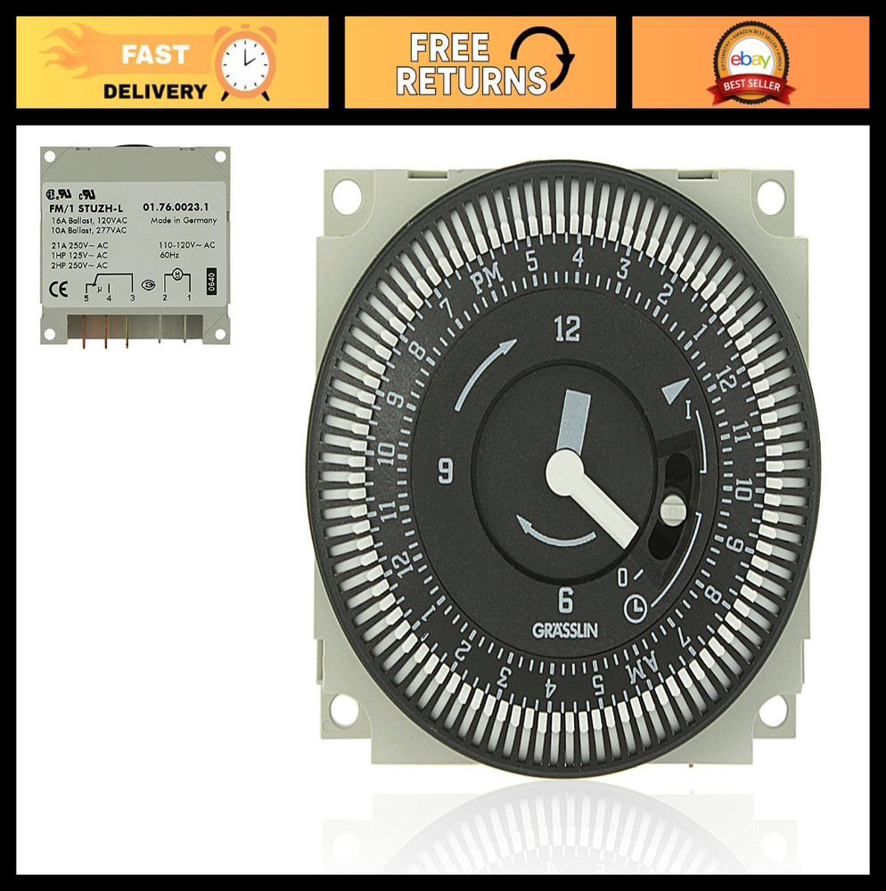 24-Hour Programmable Timer with Manual Override - Energy Saving, Easy Setup