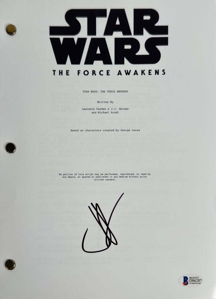 JJ Abrams Signed Star Wars The Force Awakens Script BAS D86207