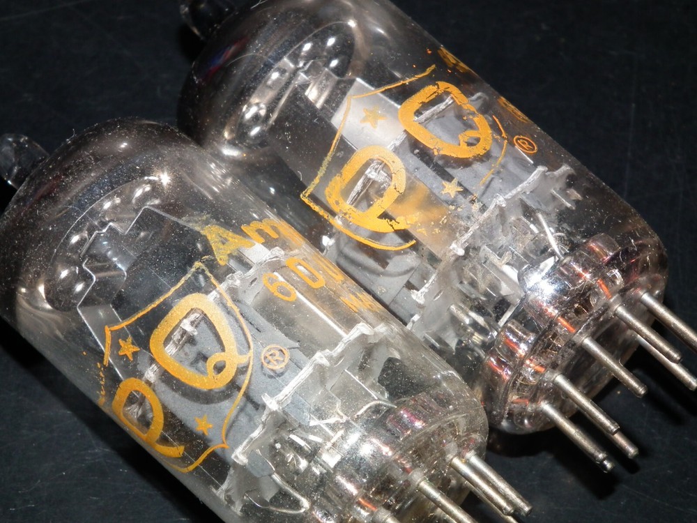 6DJ8 ECC88 Amperex PQ Holland Matched Pair Used Tested 95% A Frame Getter
