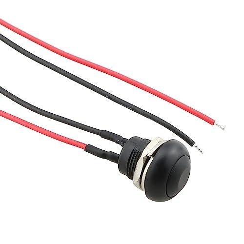 12mm Momentary Push Button Switch 6PCS DC 12V 3A Black Mini Round Waterproof