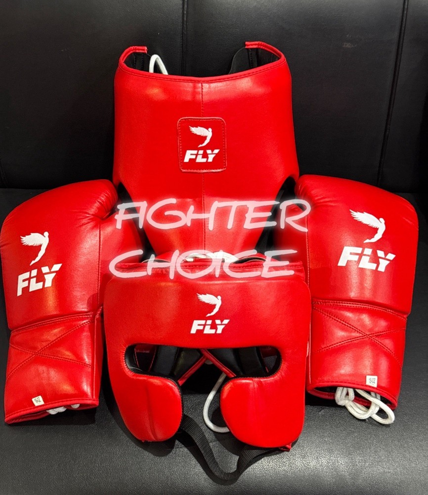 Handmade Fly Boxing Set Red Cowhide Leather Sparring & Training