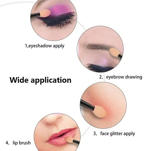 30Pcs Disposable Eyeshadow Brush, Double Ended Sponge Eye Shadow Applicator