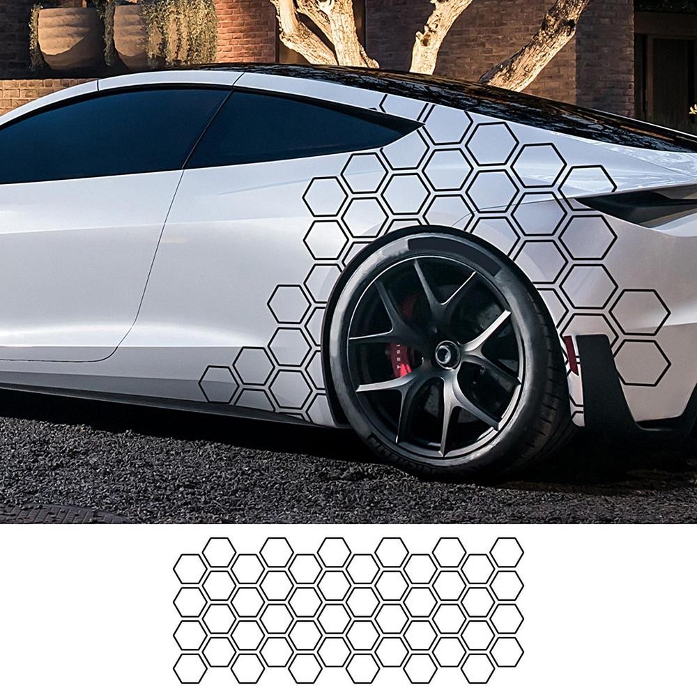Car stickers decals Camouflage kit solid hexagon honeycomb side racing sticker