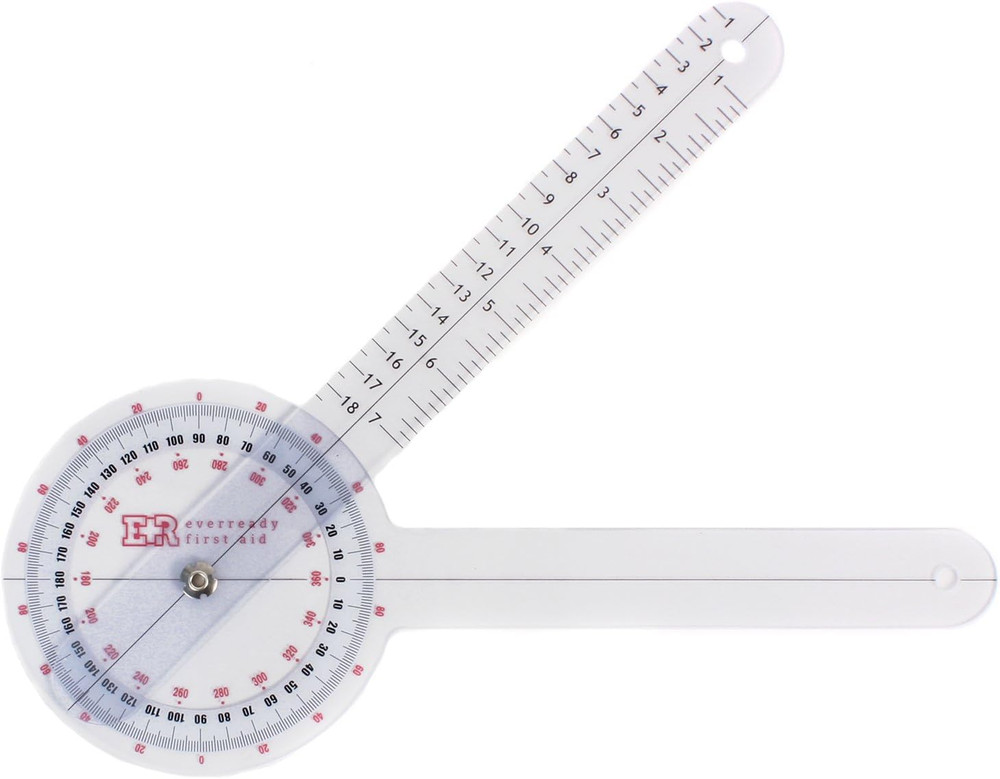 Ever Ready First Aid Plastic 12" Goniometer 360 Degree ISOM