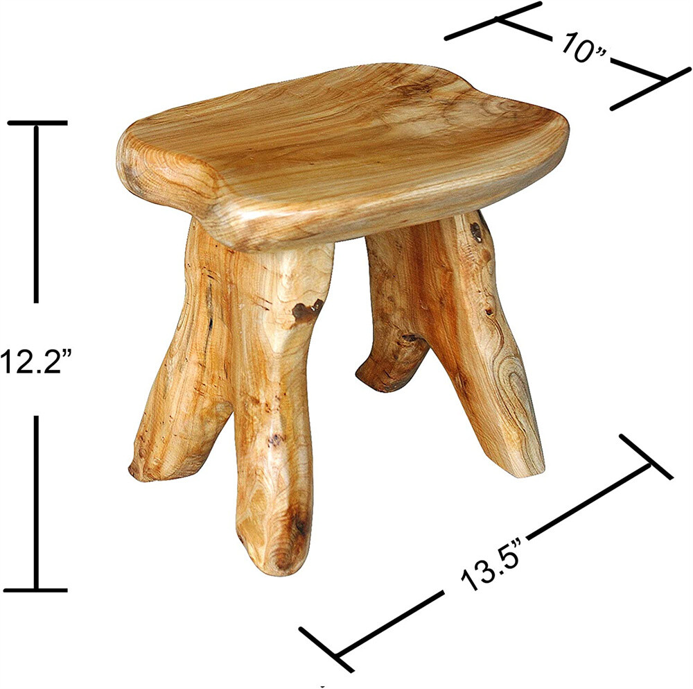 Live Edge Cedar Bench Rustic Wood Entryway Bench Farmhouse Stool Side Table Gift