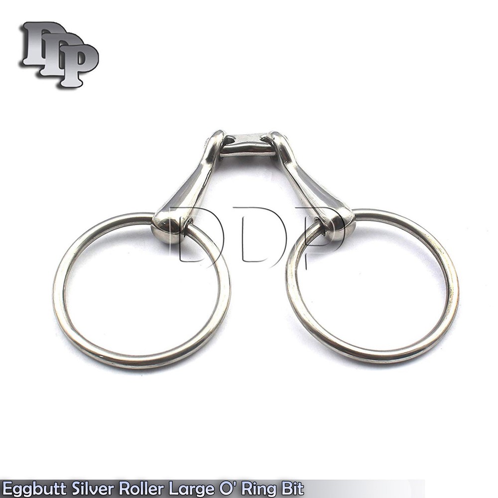 Eggbutt Silver Roller Large O' Ring Bit 4.5'' Stainless Steel, BT-0089