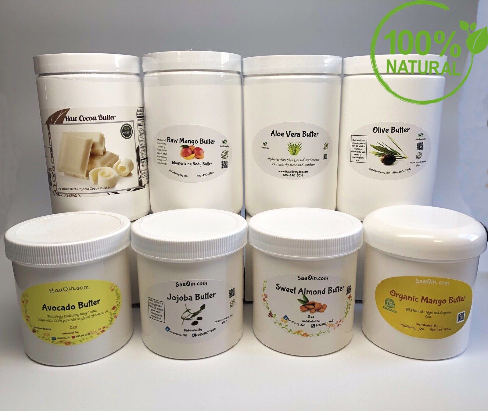 Raw Organic Butter 100% Pure Natural Cold Pressed Fresh Skin Face Hair Body DIY