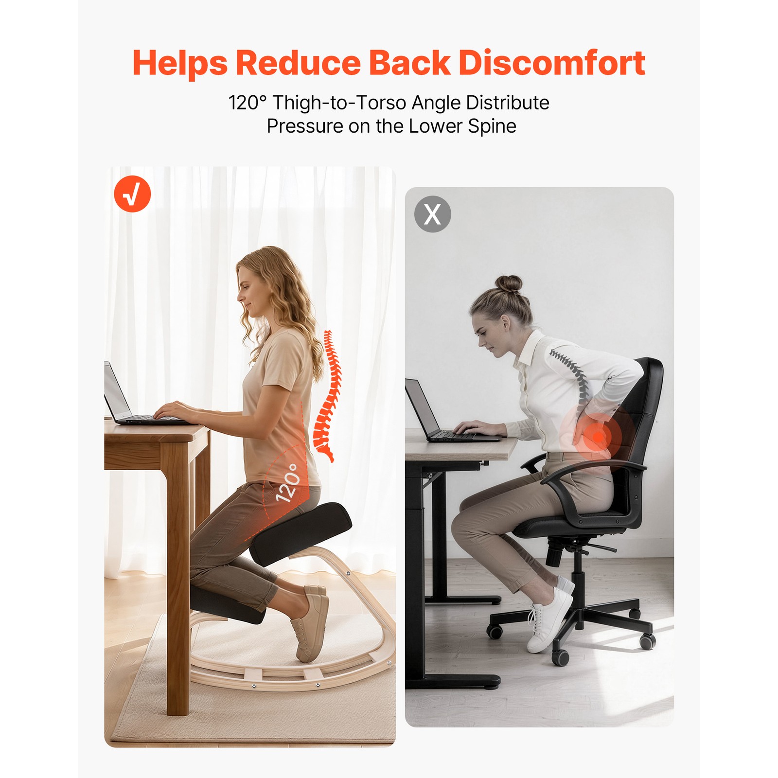 Uimoso Ergonomic Kneeling Chair with Adjustable Height and Comfortable Cushion