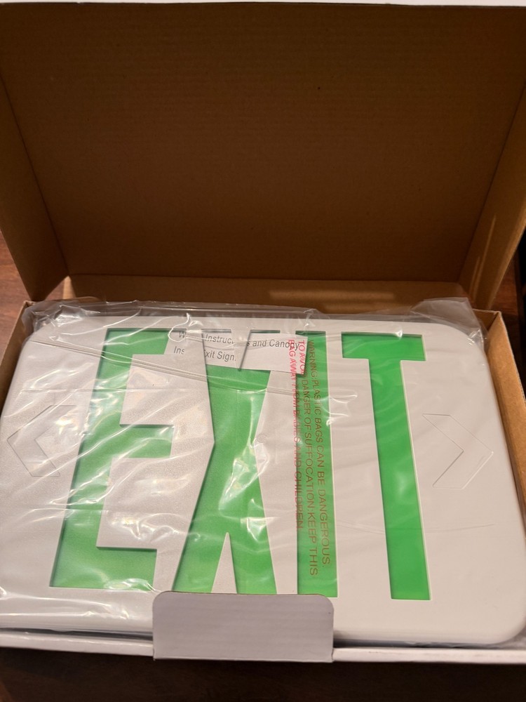 All Pro APX Thermoplastic Exit Sign Geen 2Pc- Front & Back
