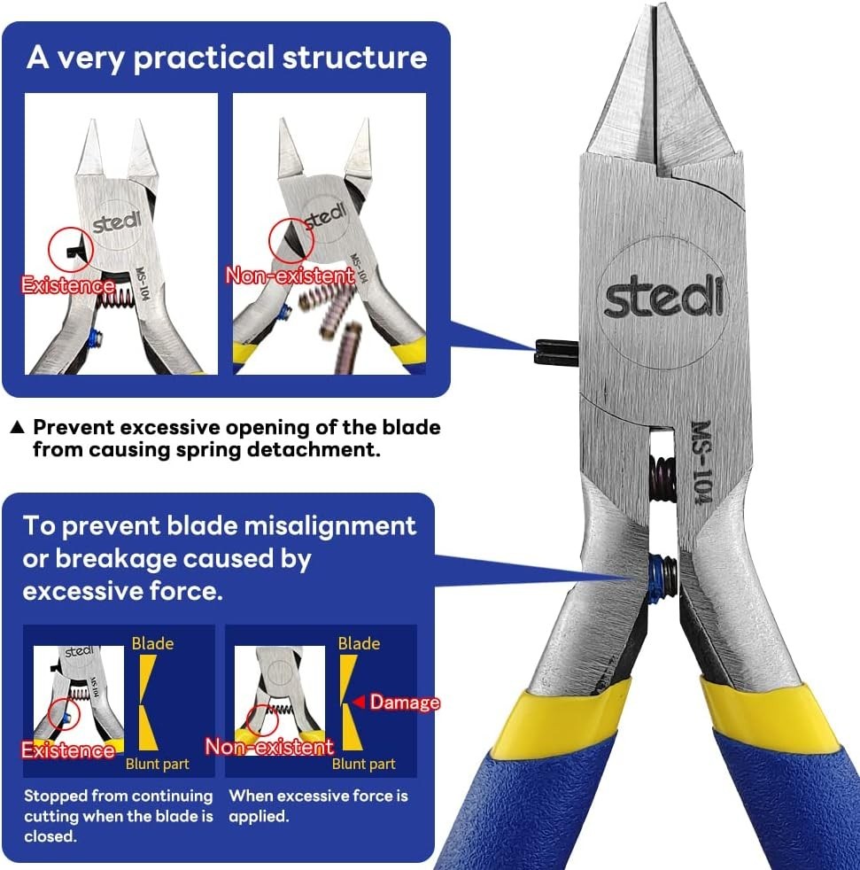 Professional Grade 4.7-Inch Model Nipper - Replaceable Spring & Ultra-Thin Blade