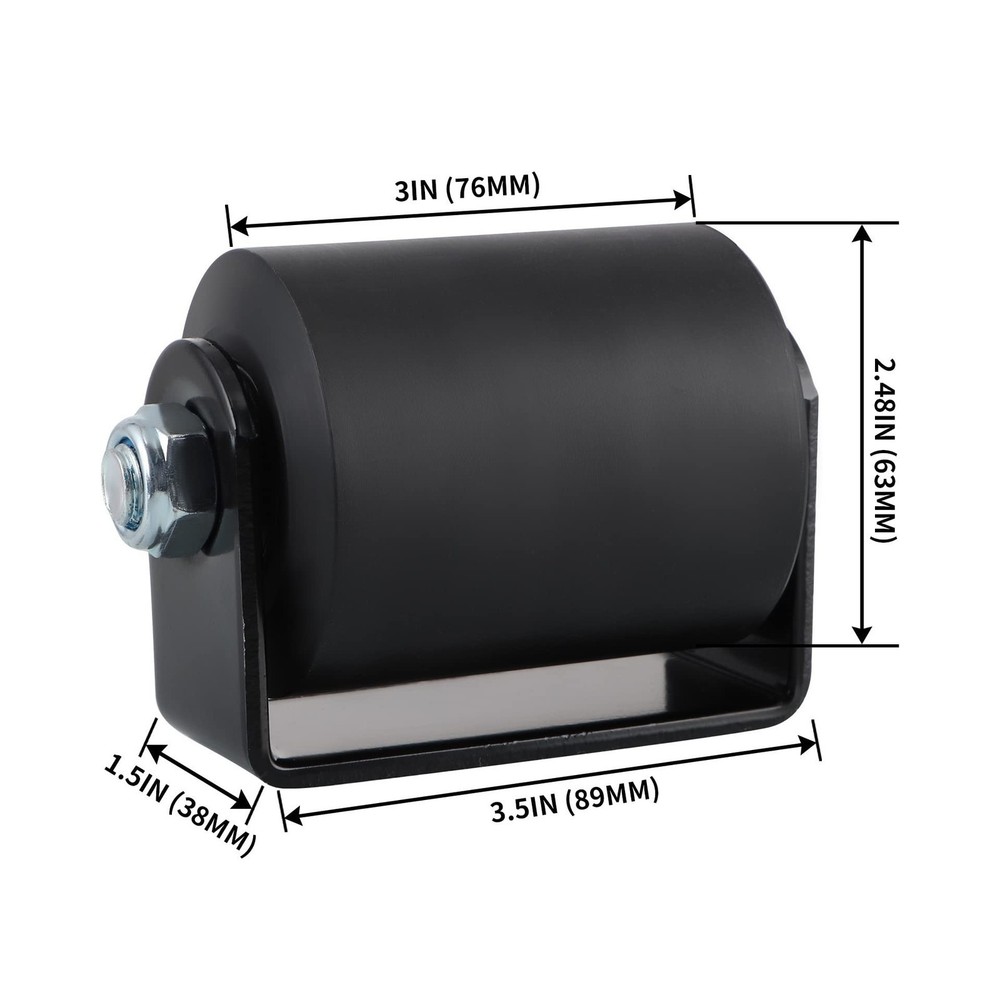 2-Piece Sliding Gate Guide Roller Set with C Bracket, 3" Nylon Rollers