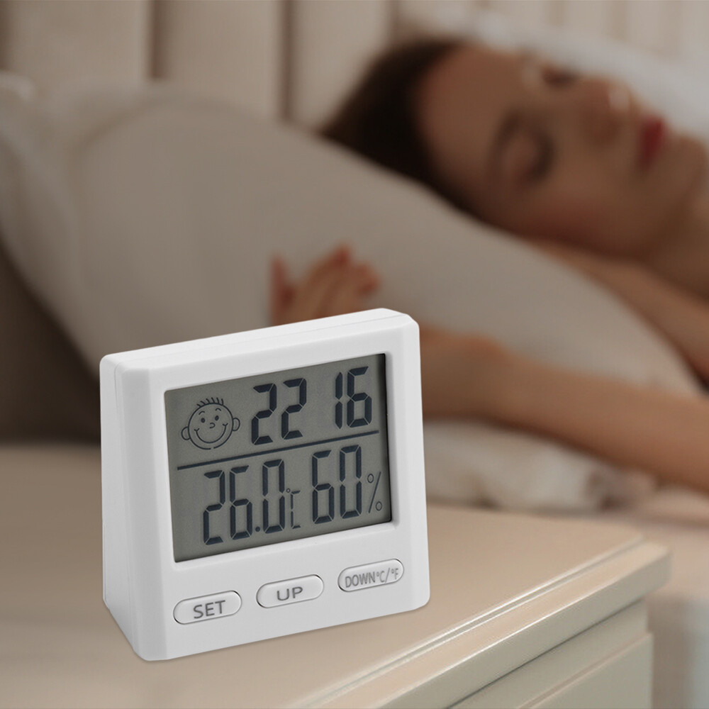 Thermometer Indoor Digital Hygrometer Temperature Humidity Meter Time Function