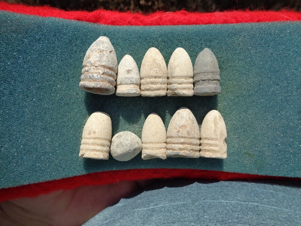 10 Different Various Confederate & Union Civil War Bullets P