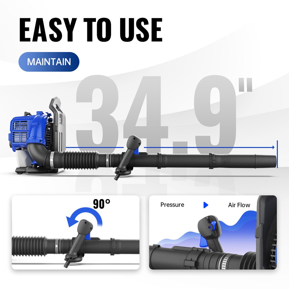 BADGER 2-Cycle Backpack Leaf Blower Gas Powered Lightweight
