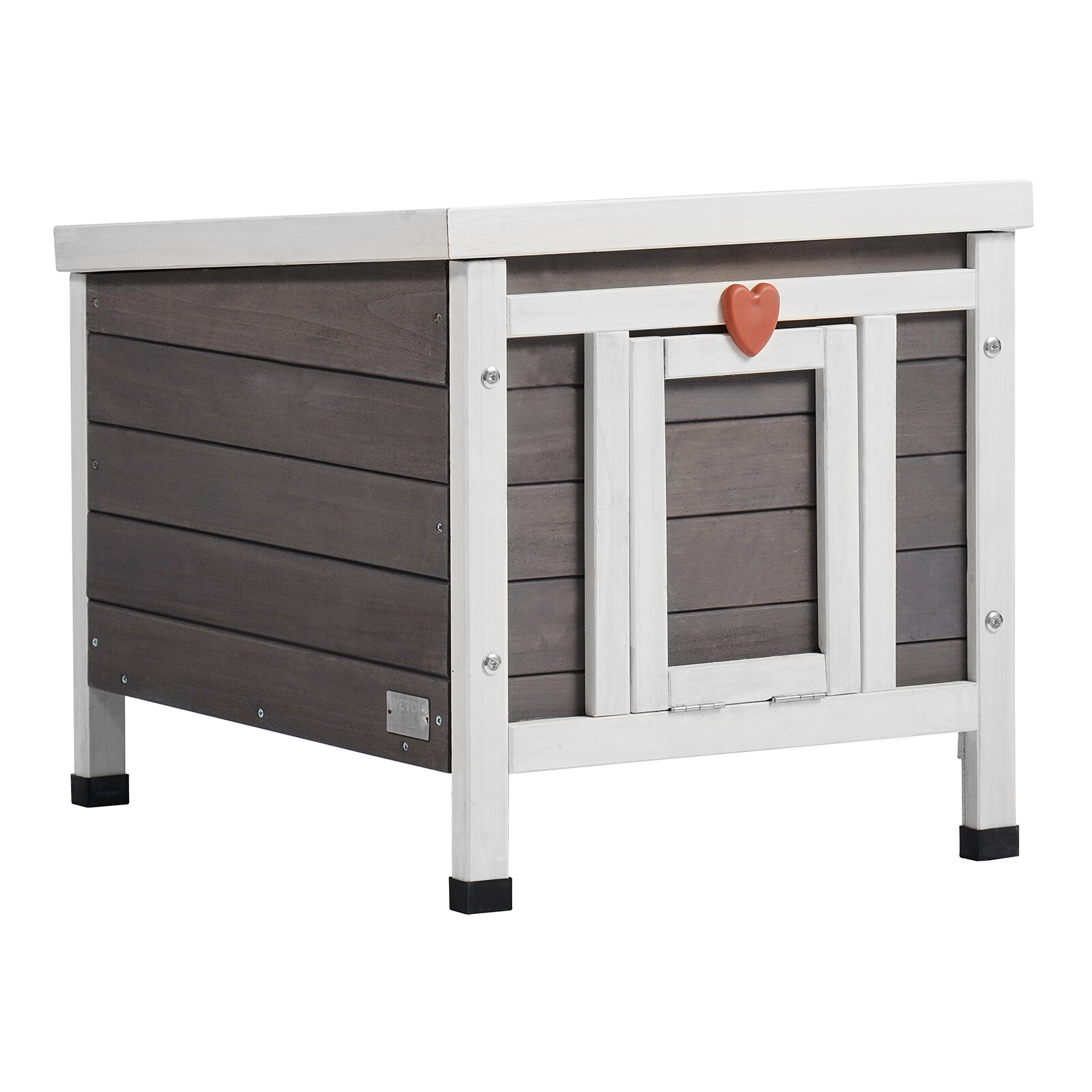 VEVOR Outdoor Cat House Wooden Feral Cat Shelter with Roof & PVC Door Flaps