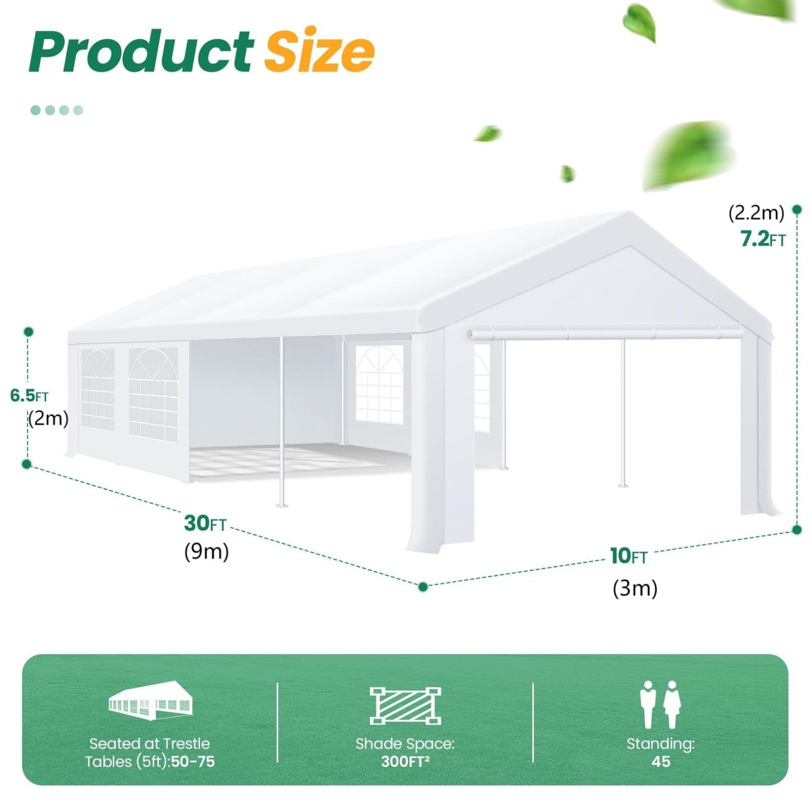 20x40ft Carport Heavy Duty Party Tent Waterproof Event Shelter Wedding Canopy
