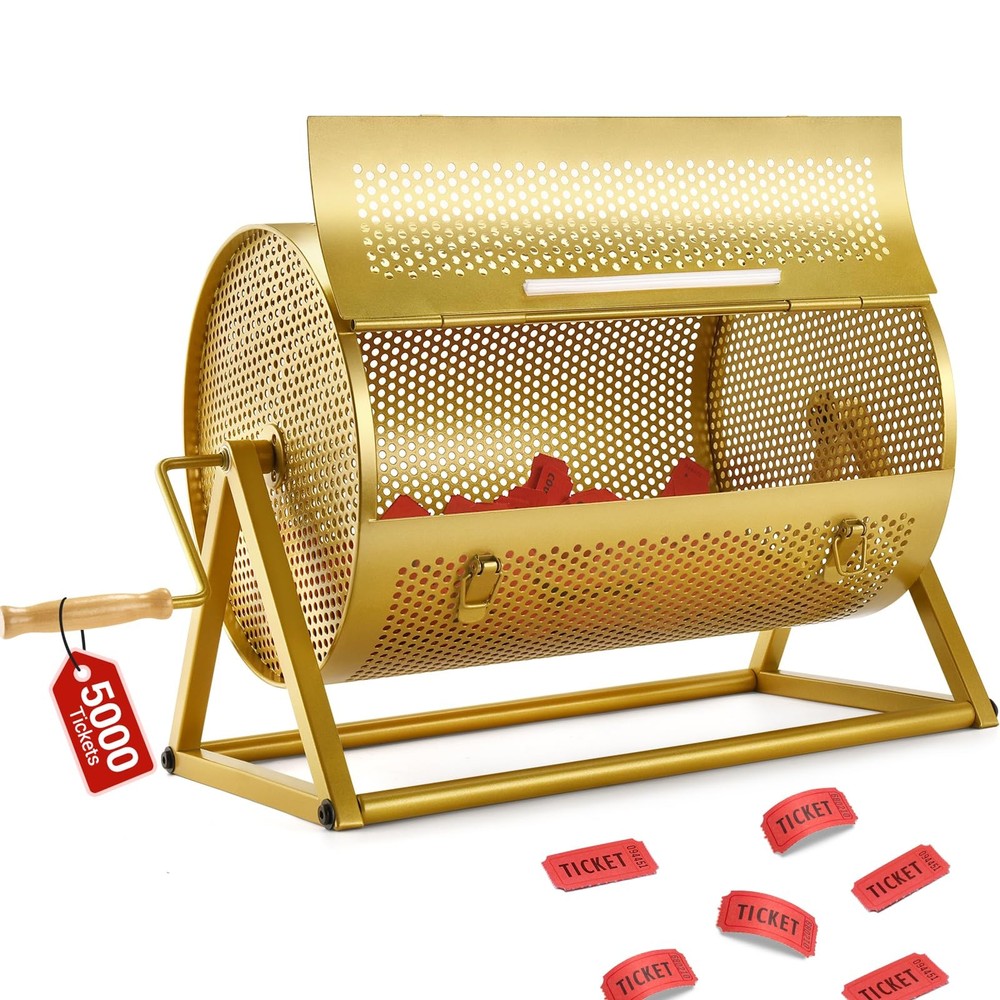 GADFISH Extra Large Raffle Drum, Thickened Raffle Ticket Spinner Drum Box Hol...