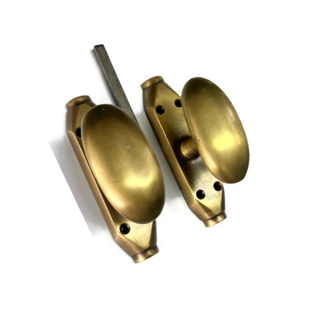 set 110" BACK TO BACK oval KNOB CREMONE solid brass slide Bolt espagnolet 280cm