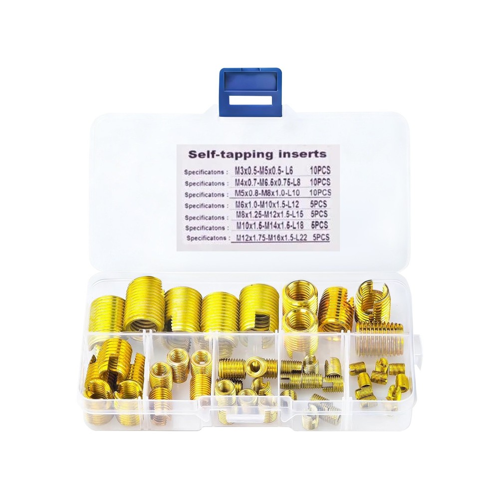 50Pcs Self Tapping Thread Inserts Set, Gold Thread Reinforce Repair Tool