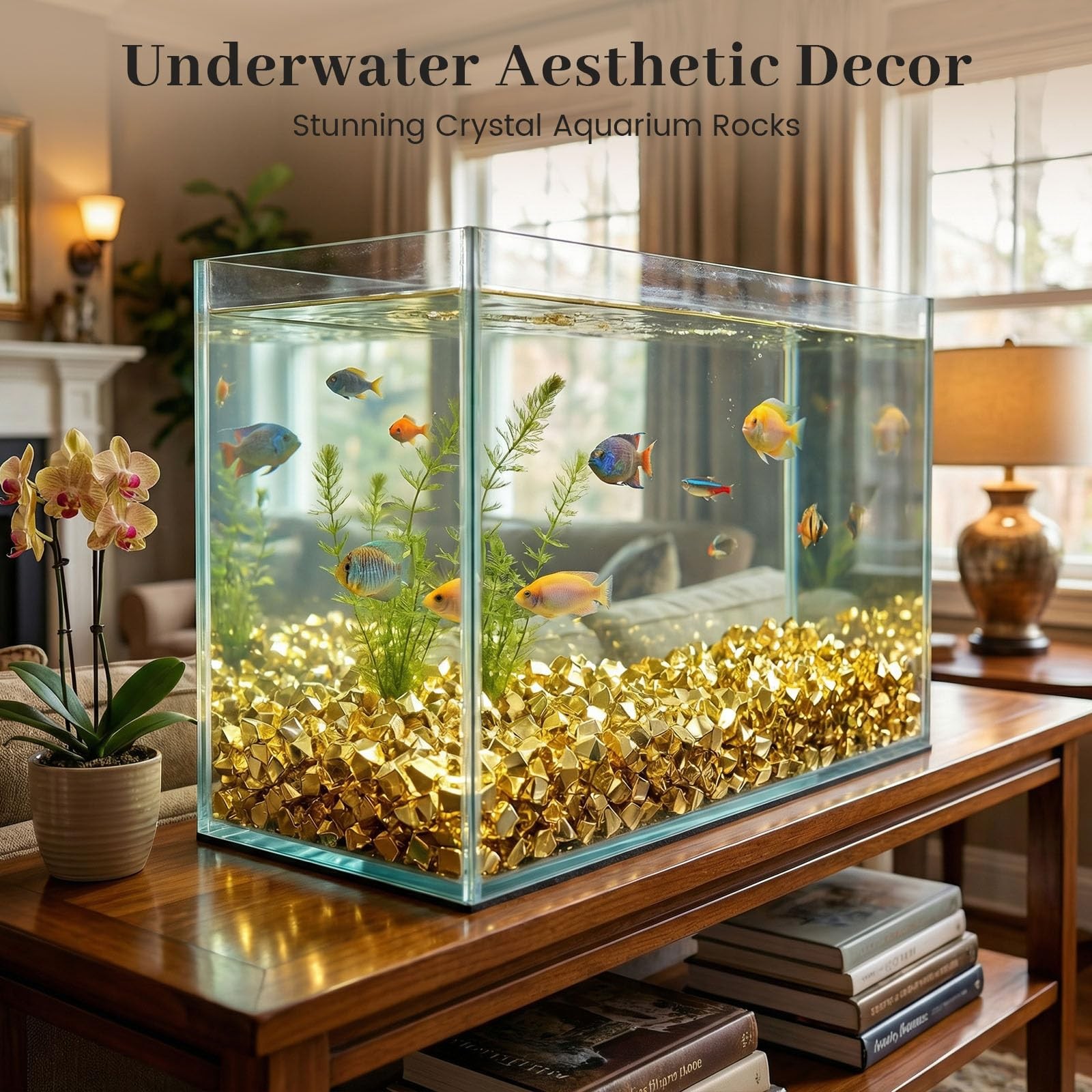 150PCS Fake Gold Ice Acrylic Ice Fake Plastic Gold Nuggets Rocks Gems Marble Va