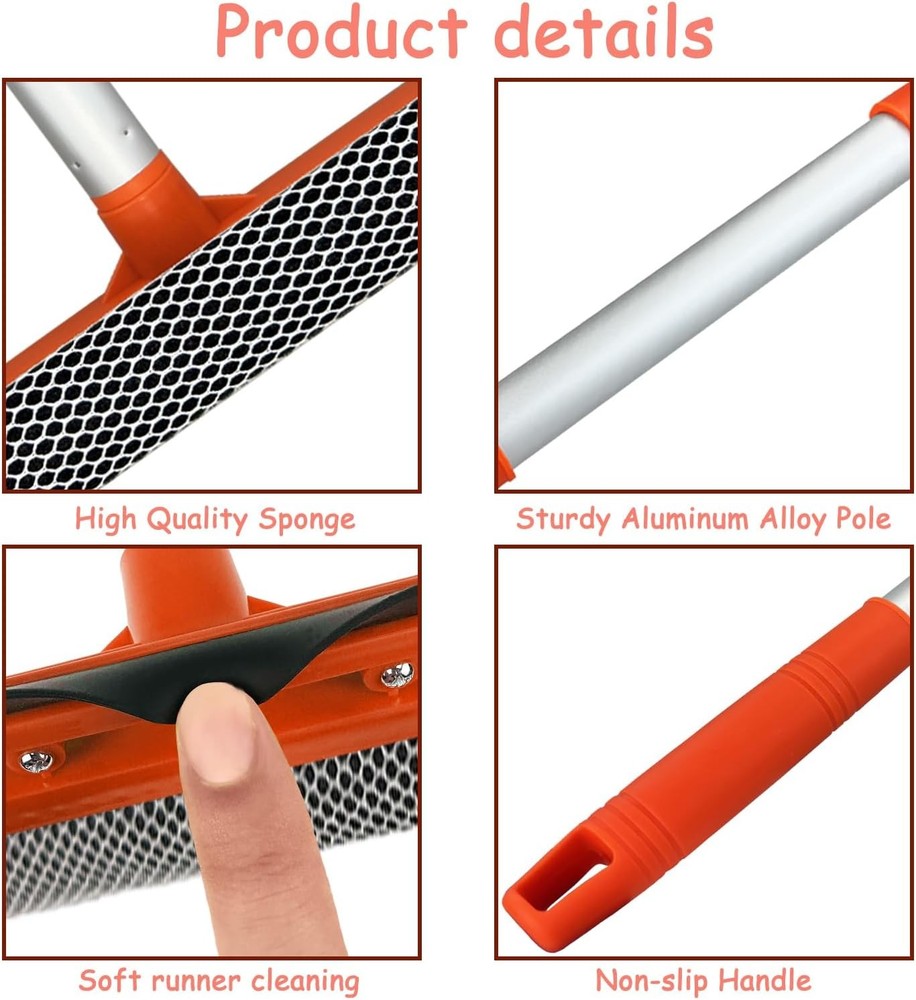 Window Squeegee for Window Cleaning with Retractable Pole, Squeegee Window Clean