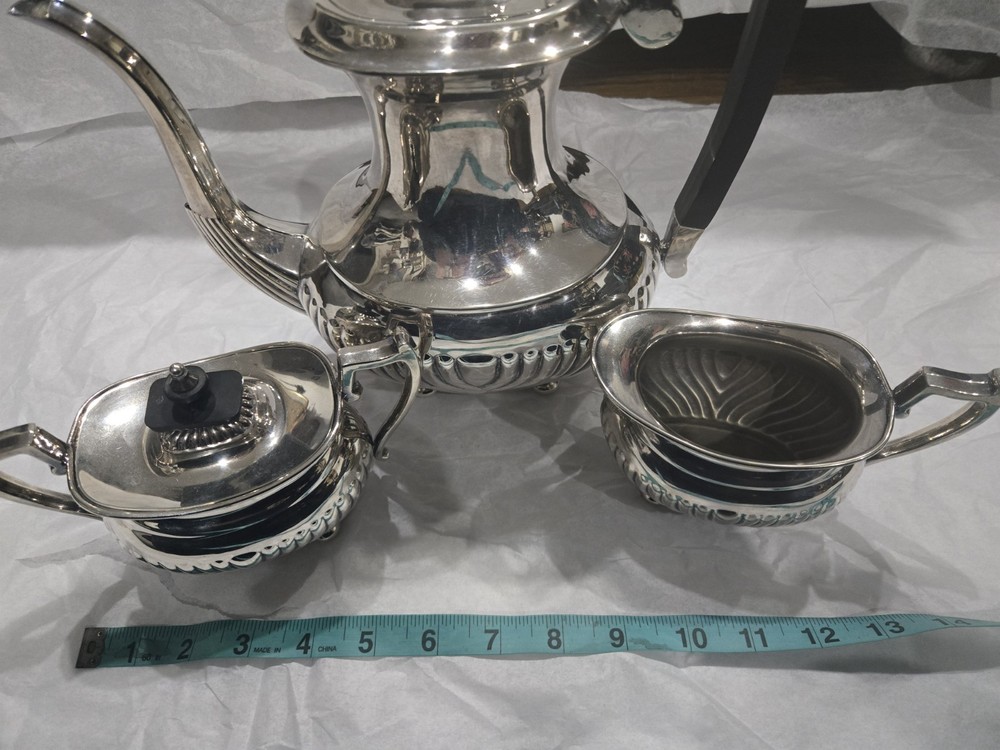Vintage Towle Art Deco Style Silverplate Tea Set
