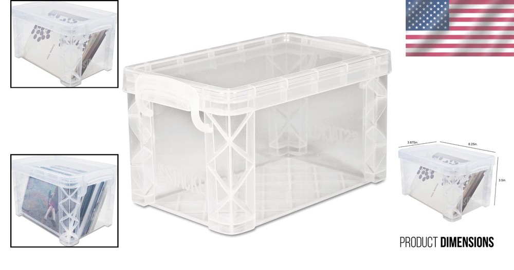Effortlessly Organize with Stackable Clear Storage Box - 400 Card Capacity