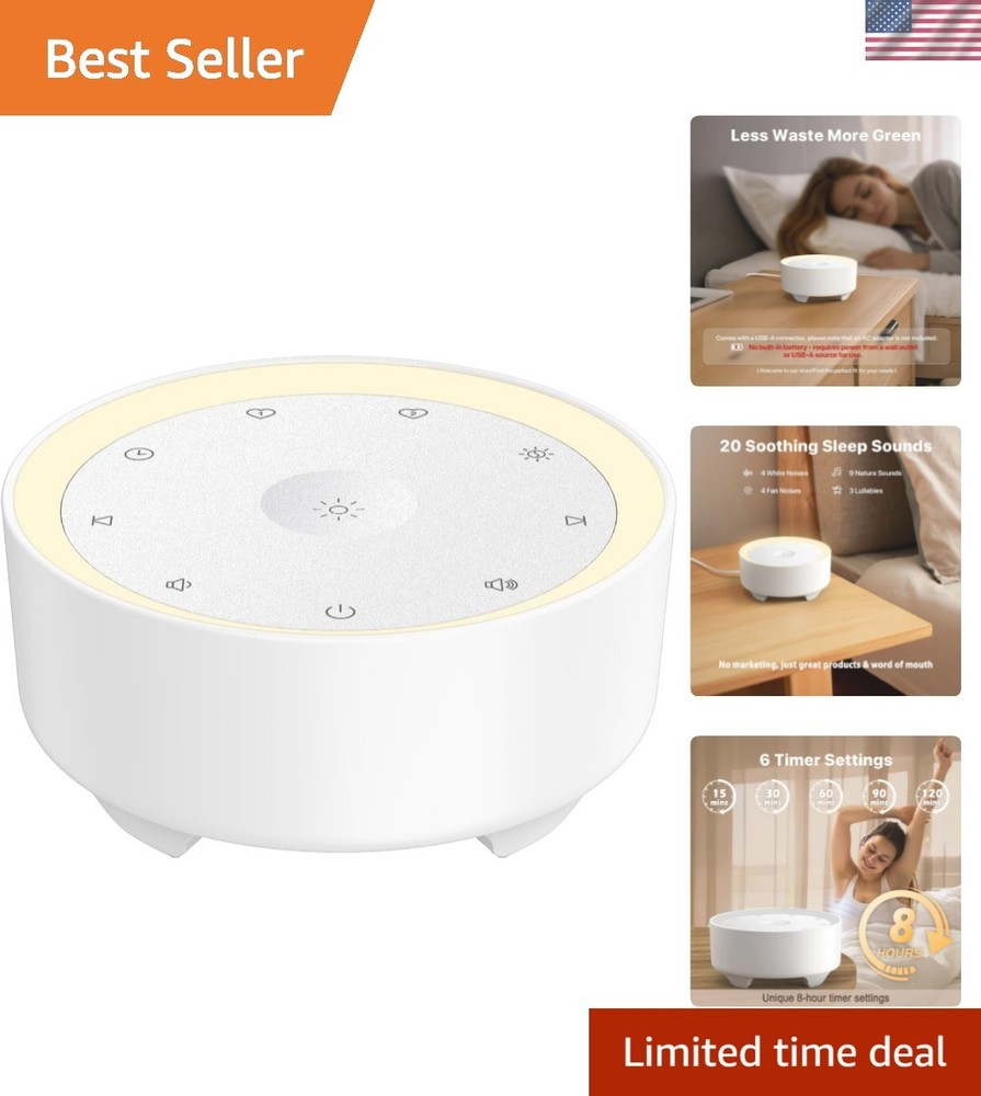 Eco-Friendly White Noise Machine with Adjustable Light & Safety Features
