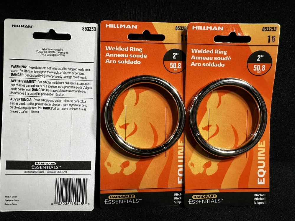Hillman Hardware Essentials Welded Ring 2" - 3 Pack