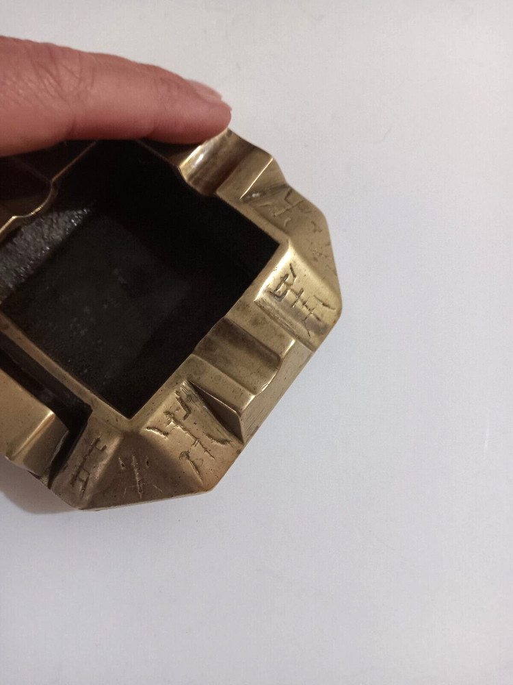 Vintage Brass Ashtray Unique Design