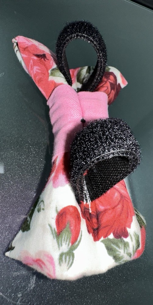 Handmade Over The Collar Small Pet Bow - floral pattern #1