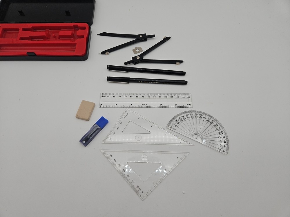 Uchida Drafting Compass Protractor Set–Precision Drawing Instruments TO-11