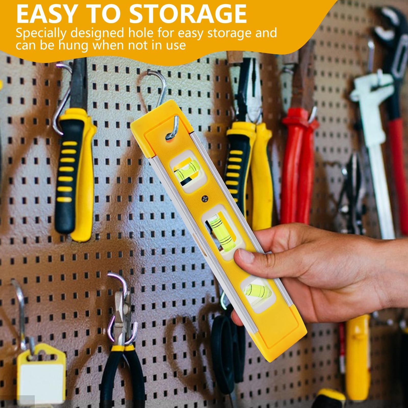 9 Inch (230 cm) Torpedo Level Magnetic, Small Leveling Tool with 3 Bubble