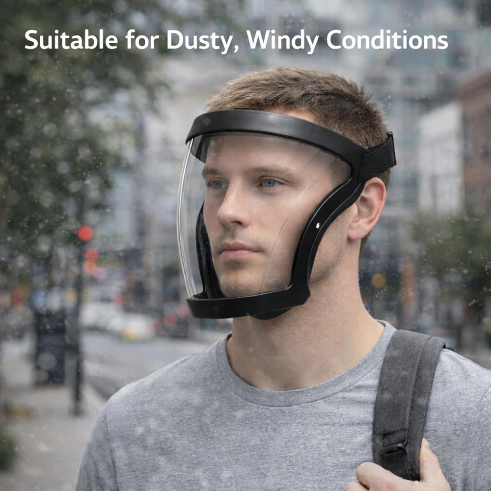 2pcs Full Face Shield for Yard Work & Woodworking, Wide View Clear Visor with...