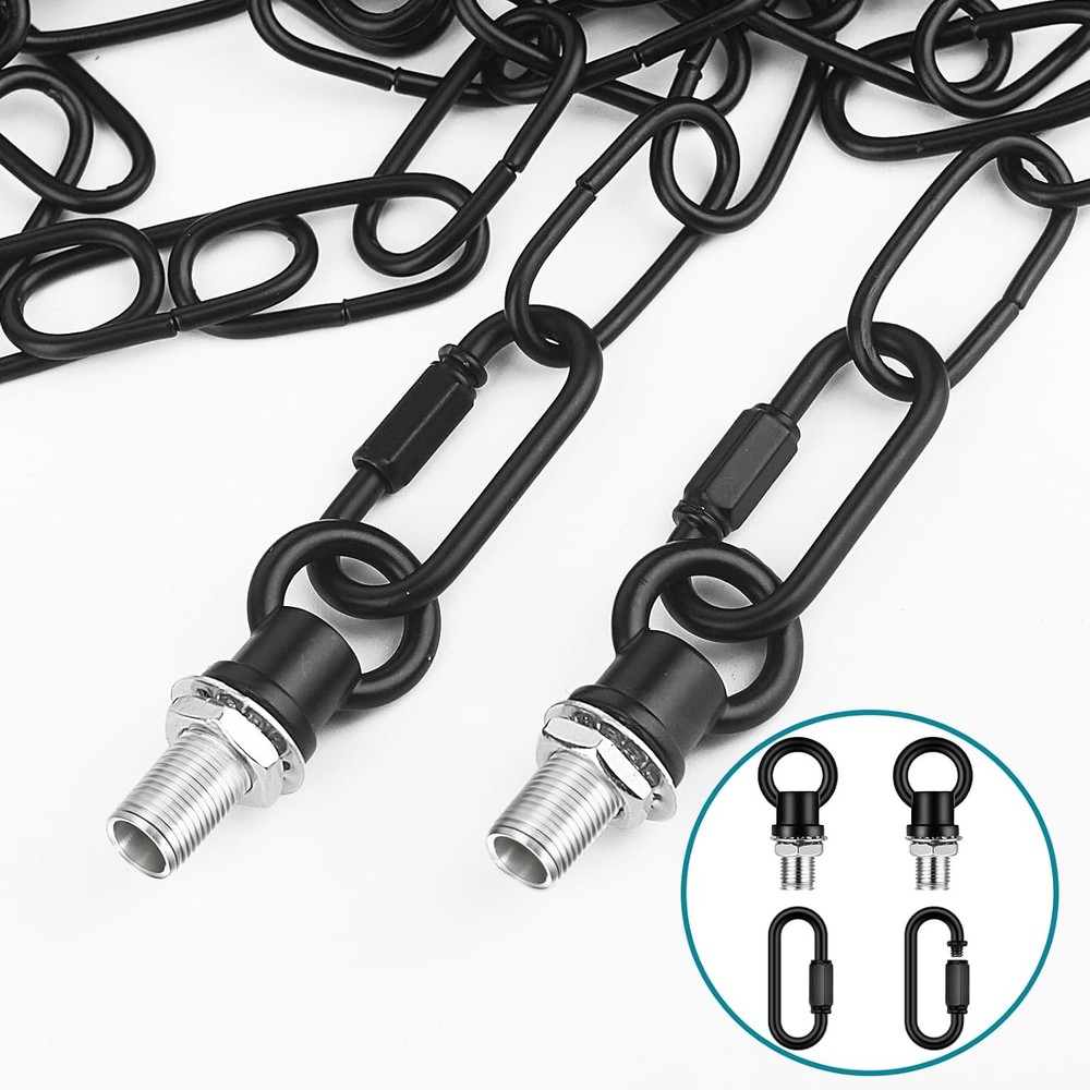 2 Pack Chandelier Chain Extension Hook Eye Nut Ceiling Light Hanging Loop Black