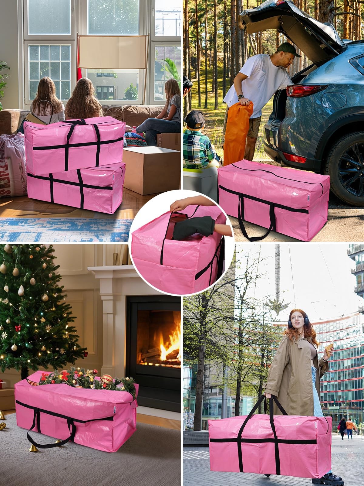 WORKPRO 2-Pack 66 Gallon Extra Large Moving Bags Heavy-Duty with Zippers Handles