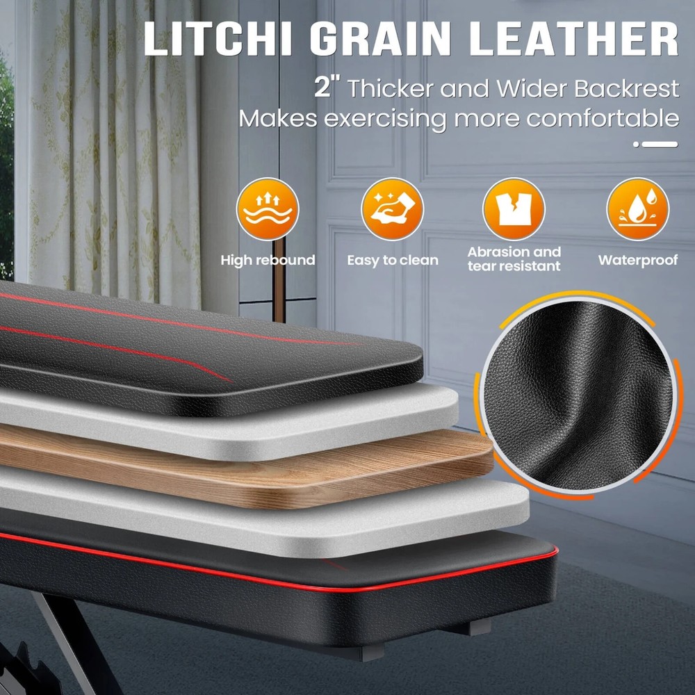 Adjustable Basic Weight Bench Foldable with 8 Backrest Position Exercise Bench