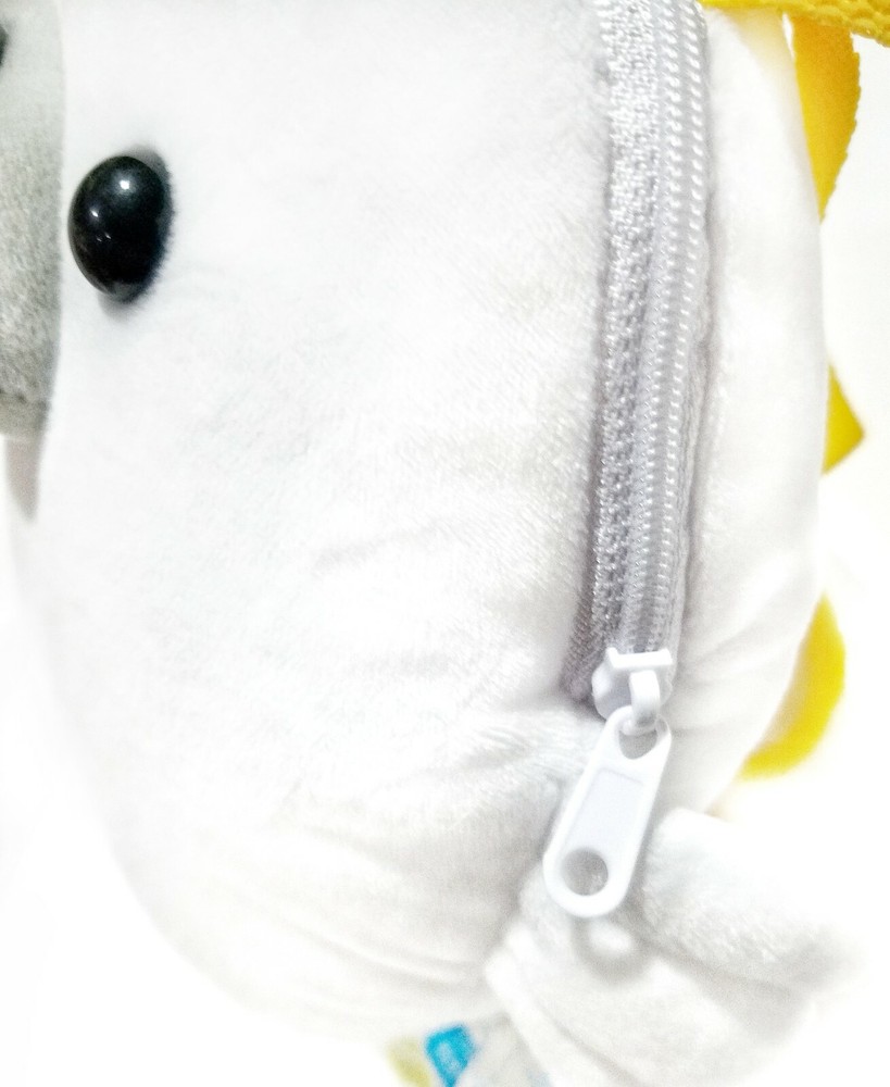 White Seal Plush Backpack | Adjustable Straps & Zipper Pocket Cute Gift