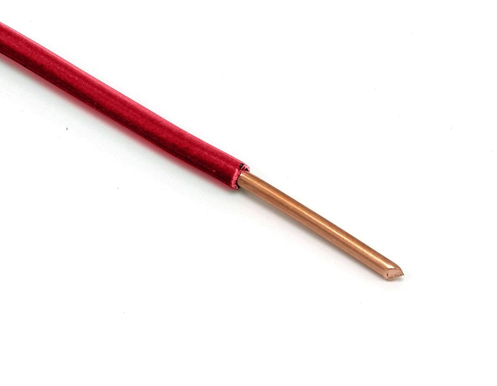 THHN / Building Wire - Red Jacket - 10 Gauge Solid Copper UL UV - 10 Ft